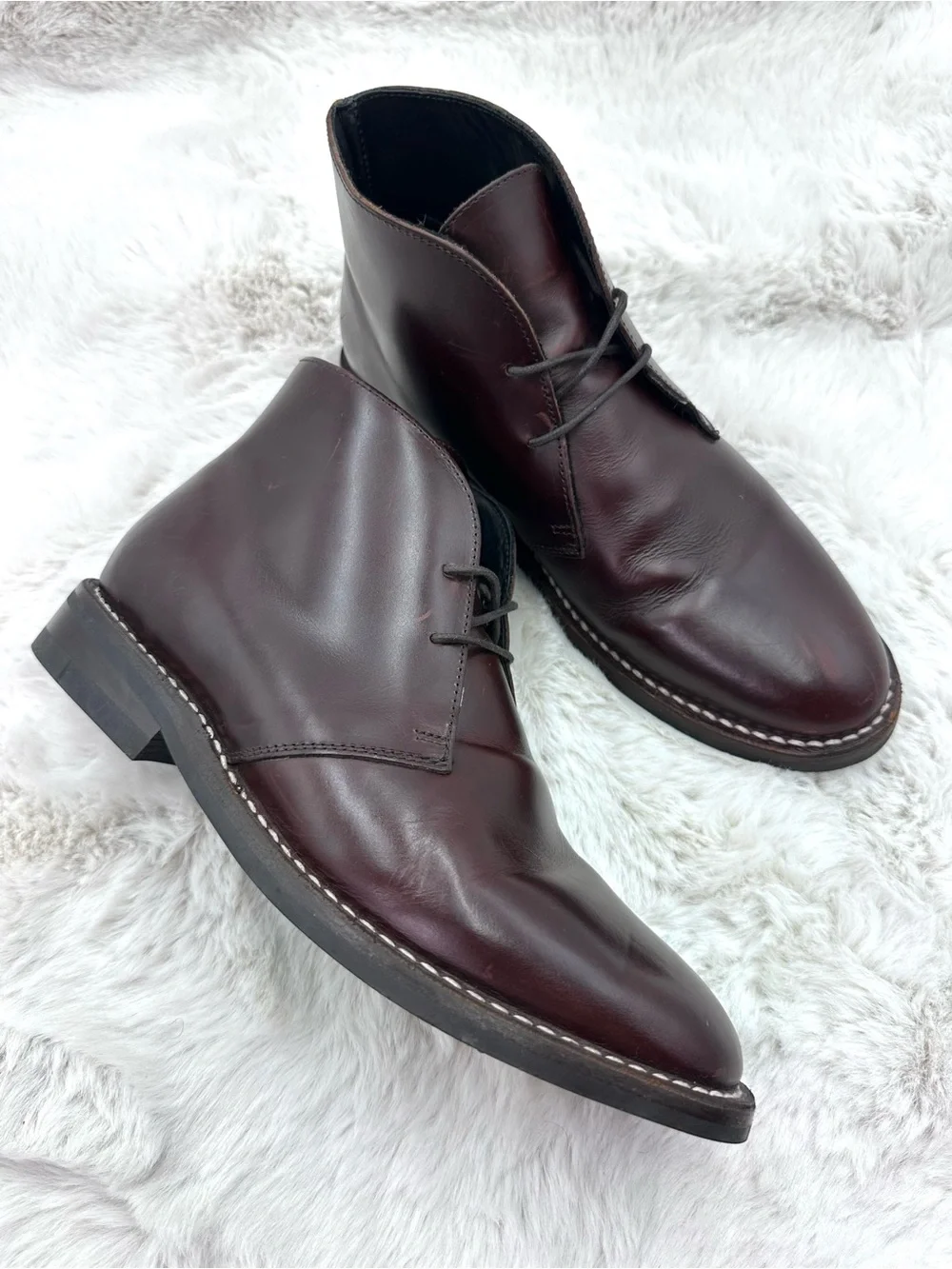 Thursday Brown Scout Chukka Boots in burgundy leather men’s 7.5
